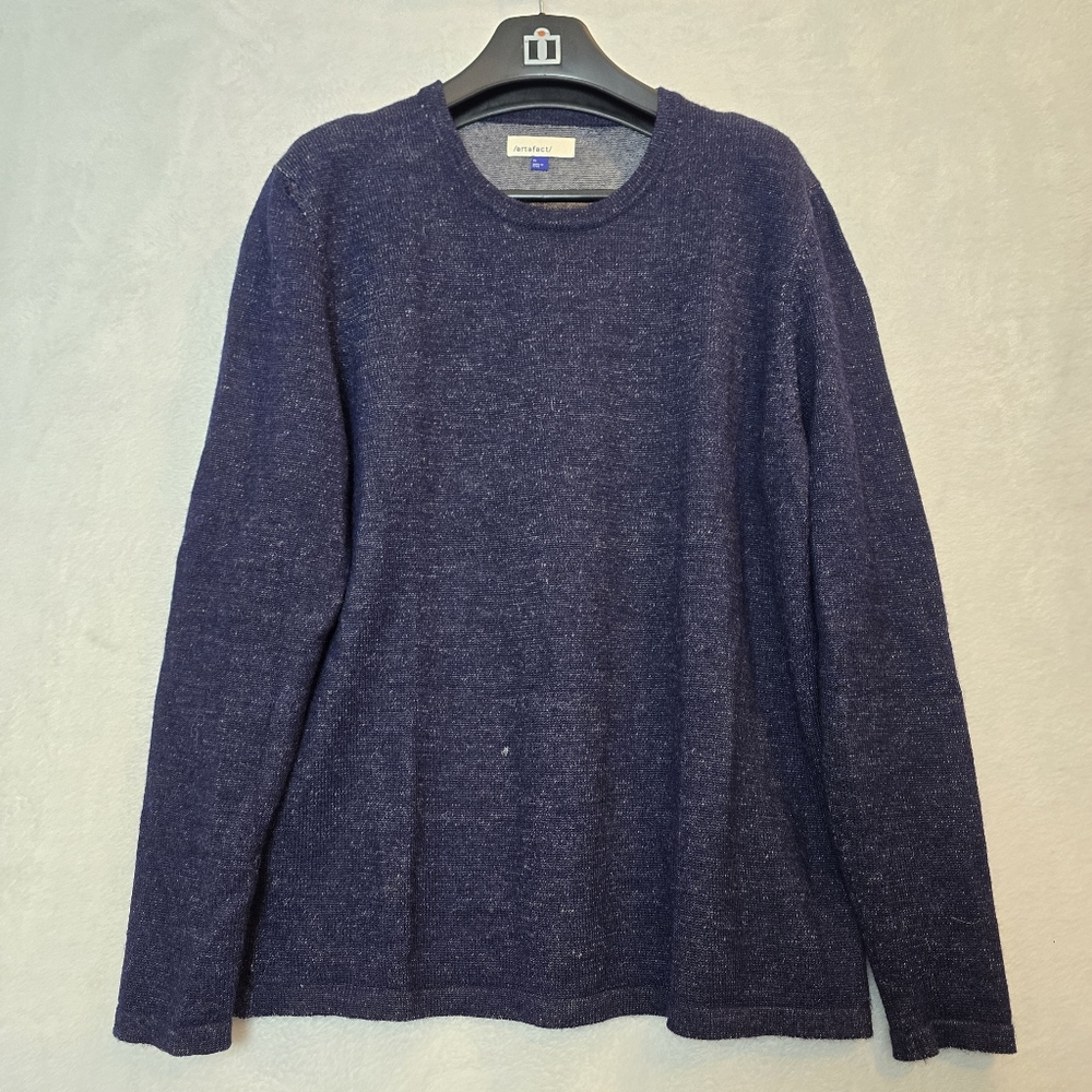 Artefact Alpaca Wool and Cotton Blend Navy Blue Crewneck Sweater XL